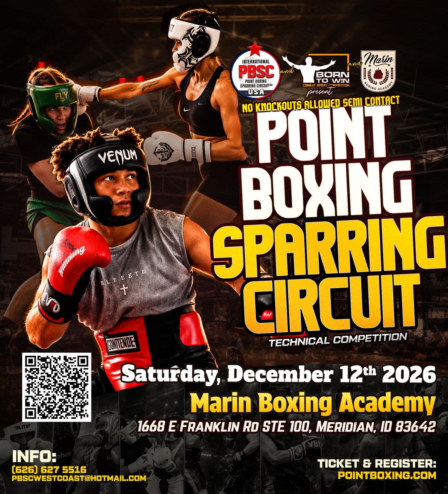 Event poster: PBSC Point Boxing Sparring Circuit – Meridian, ID
