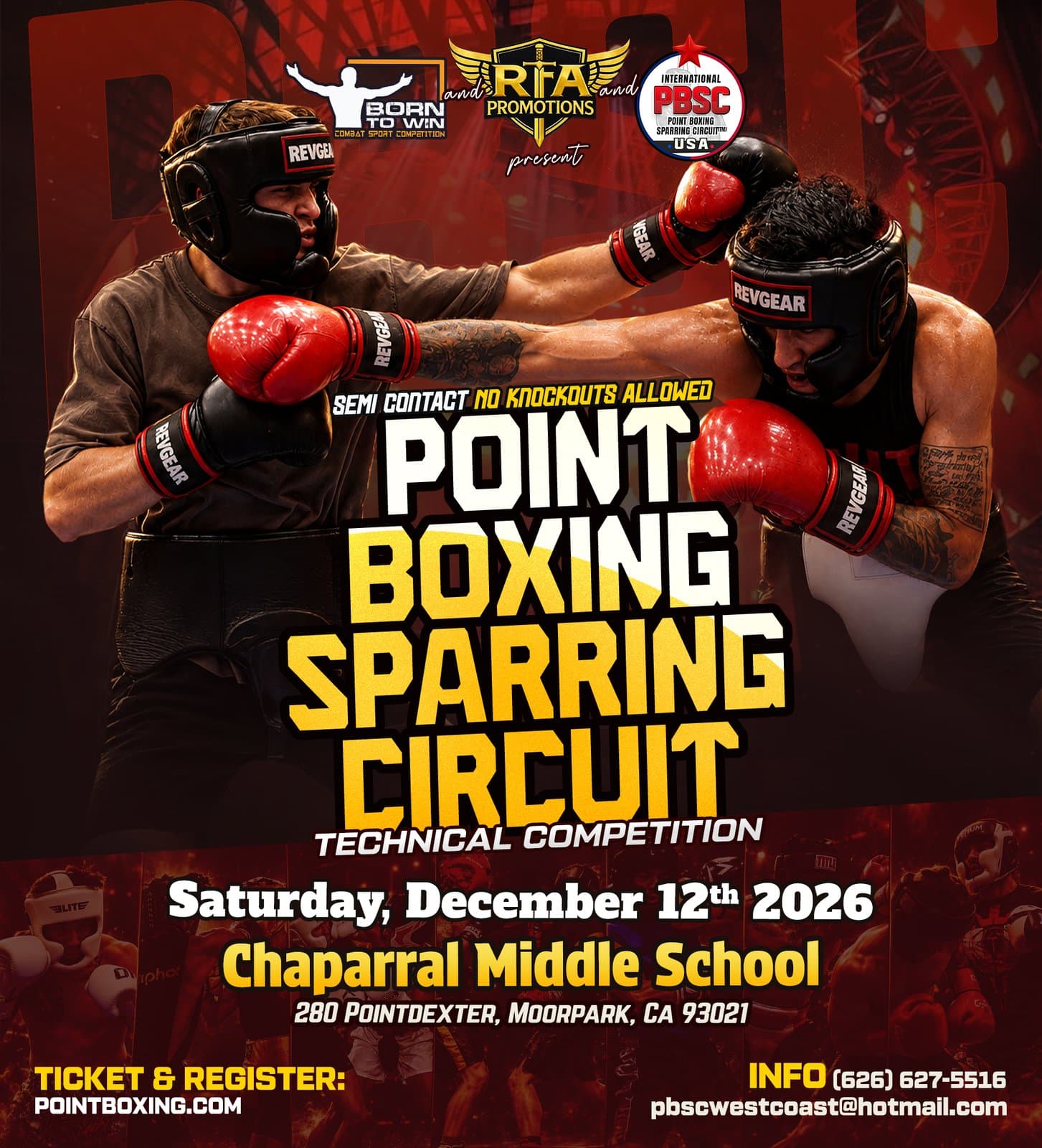 Event poster: PBSC Point Boxing Sparring Circuit – Moorpark, CA