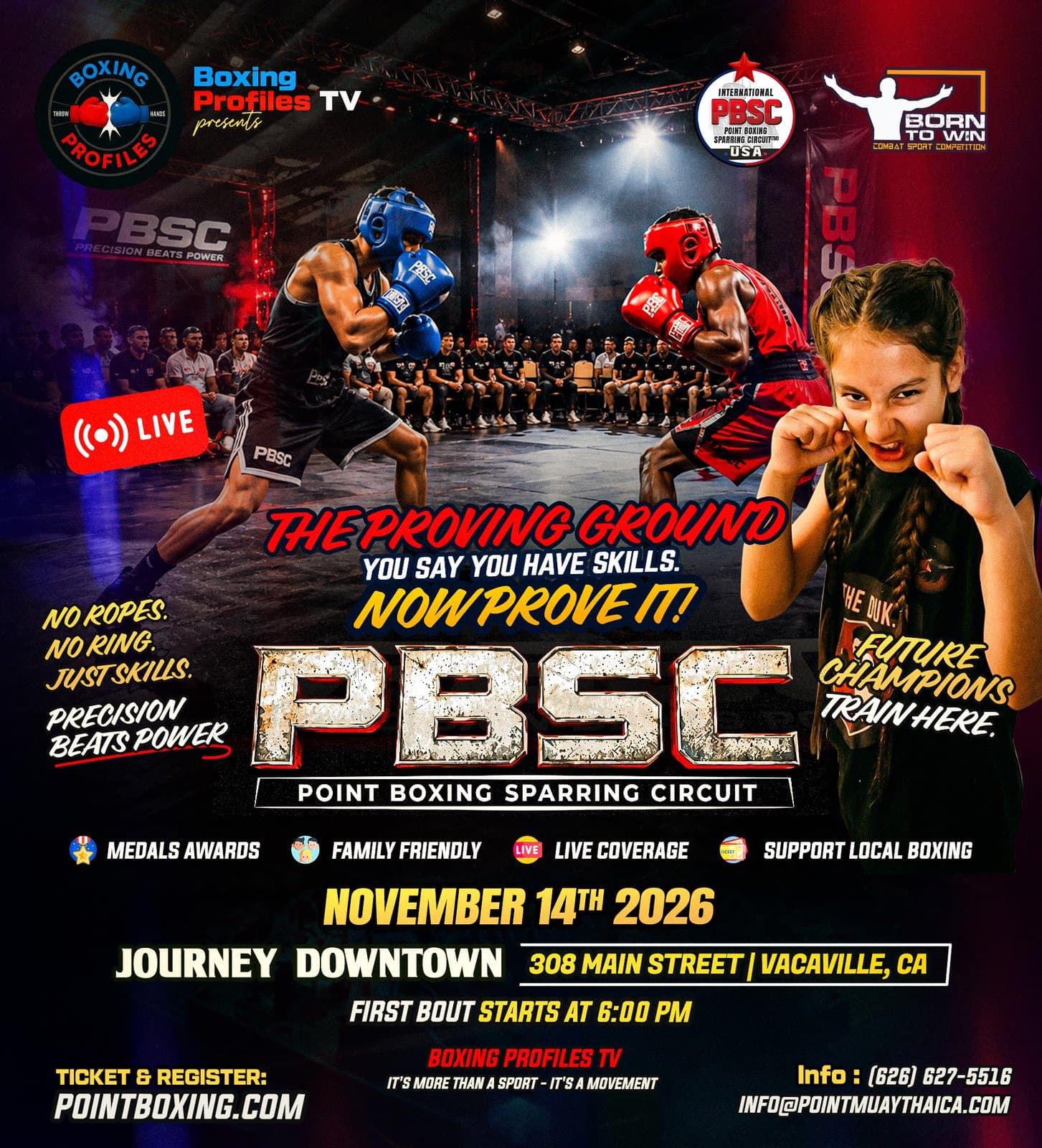 Event poster: PBSC Point Boxing Sparring Circuit – Vacaville, CA